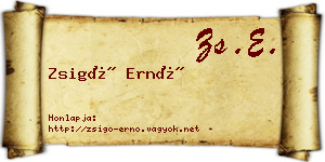 Zsigó Ernő névjegykártya