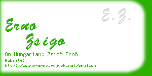erno zsigo business card